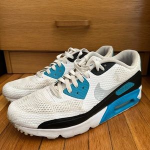Nike Air Max 90 White and Blue Sneakers